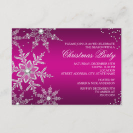 Shock rosa Crystal Snowflake Juldag Party OSA Kort