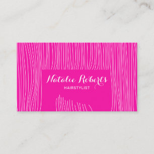Shock rosa Cute Hair Teckning Hair Stylist Salon Tidsbeställning Kort