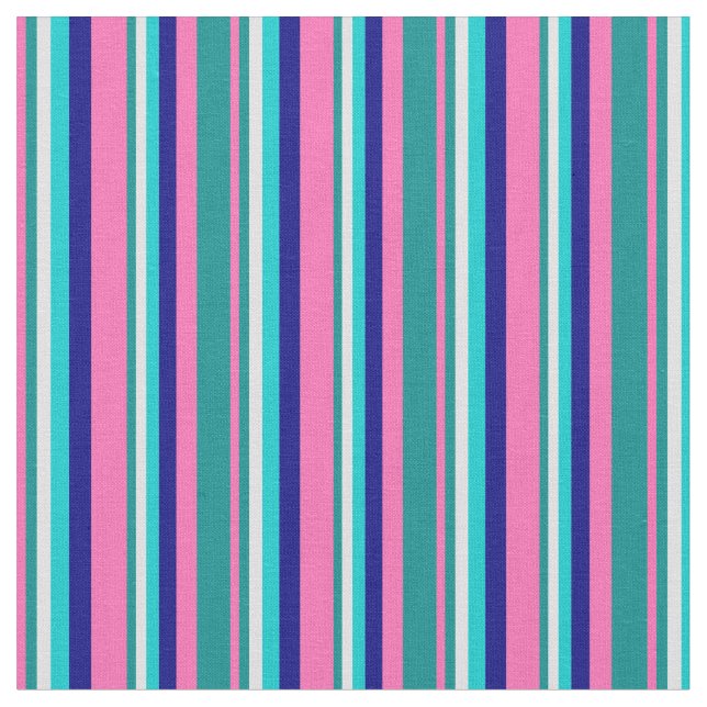 Shock rosa, cyan, lavender, Mörk turkos och blått Tyg (Närbild)