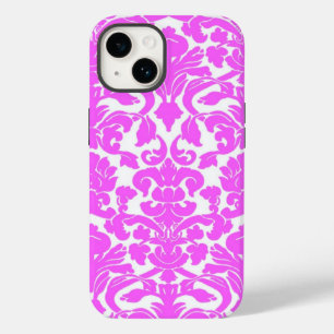 Shock rosa Damask iPhone 14 Fodral