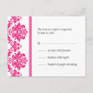 Shock rosa Damask-OSA kort