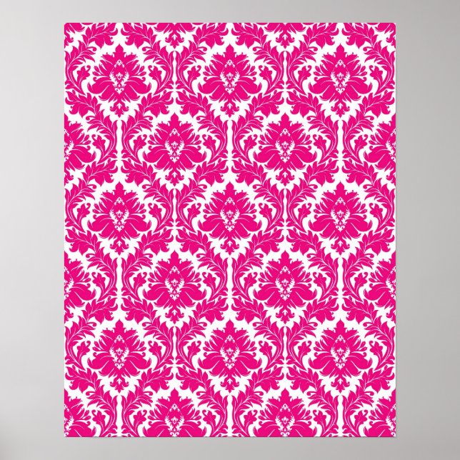Shock rosa Damask Poster (Framsidan)