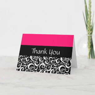 Shock rosa Damask Swirls tackkort