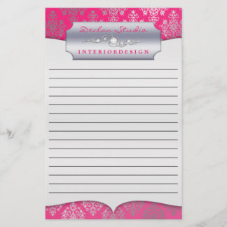 Shock rosa Dasch Damask Led Business Stationary Brevpapper