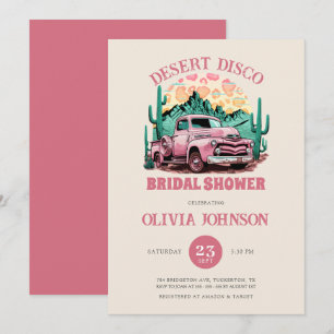 Shock rosa Desert Disco-Möhippa Inbjudningar