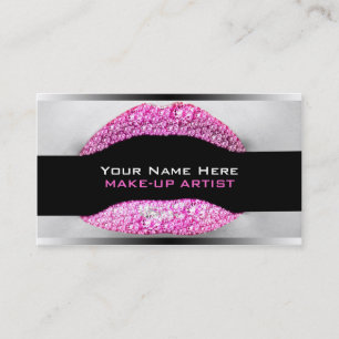 shock rosa Diamond Bling Makeup Artist Biz-kort Visitkort