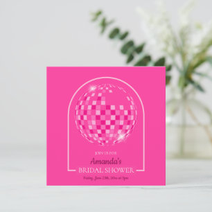 Shock rosa Disco Boogie Inbjudningskort för möhipp