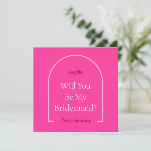 Shock rosa Disco Boogie kommer du bli min bridesma Julkort