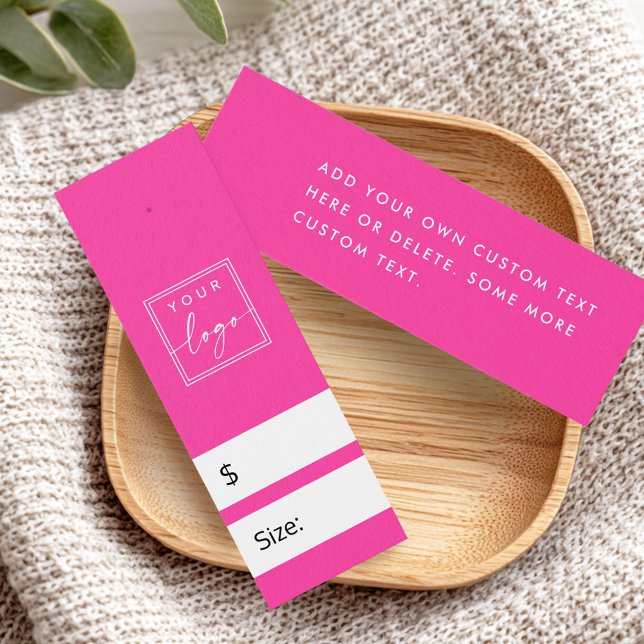 Shock rosa DIY pris hängmärkre med anpassningsbarn Litet Visitkort (Hot pink DIY price hang tag with custom logo)