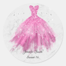 Shock rosa Dress Sweet sixteen Runt Klistermärke