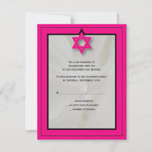 Shock rosa Elegant Fabric Bat mitzvah OSA Reply Kort
