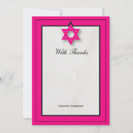 Shock rosa Elegant Fabric Bat mitzvah Tackkort Tack Kort