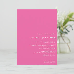 Shock rosa elegant Skript för Trendiget Minimal Br Inbjudningar