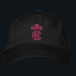 Shock rosa Embroized Hat Monogram Black Cap Broderad Keps<br><div class="desc">Lägg till initialer i den här anpassningsbarna med monogrammat hatt. Många andra färger finns också tillgängliga.</div>