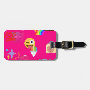 shock rosa emoji bagagebricka