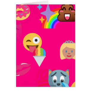 shock rosa emoji hälsningskort