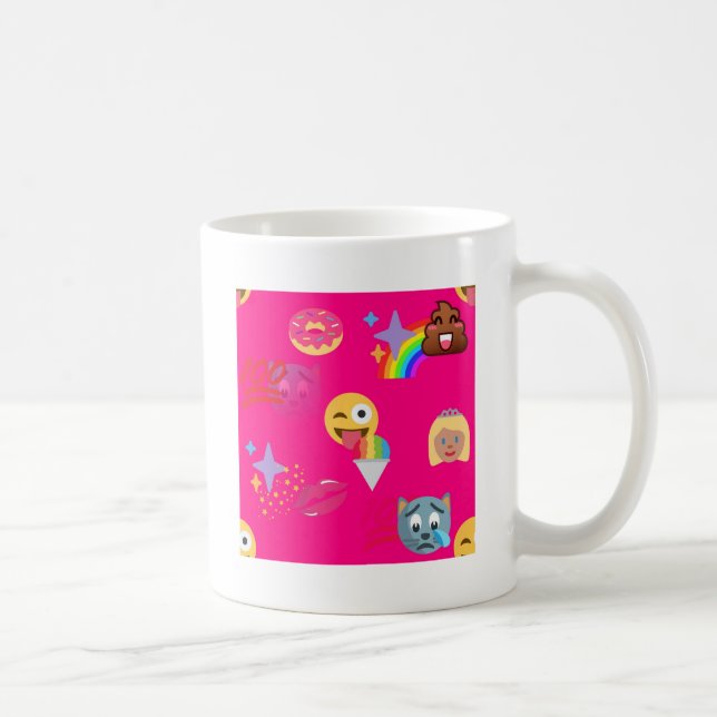 shock rosa emoji kaffemugg (Höger)