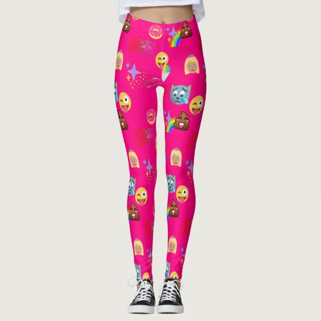 shock rosa emoji leggings (Framsida)