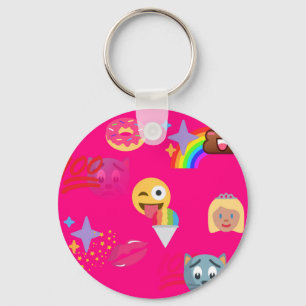 shock rosa emoji nyckelring
