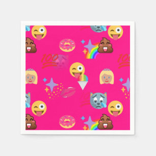 shock rosa emoji papper napkins pappersservett