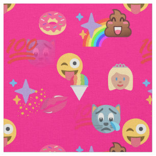 shock rosa emoji-struktur tyg