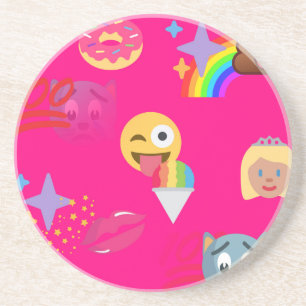 shock rosa emoji underlägg sandsten