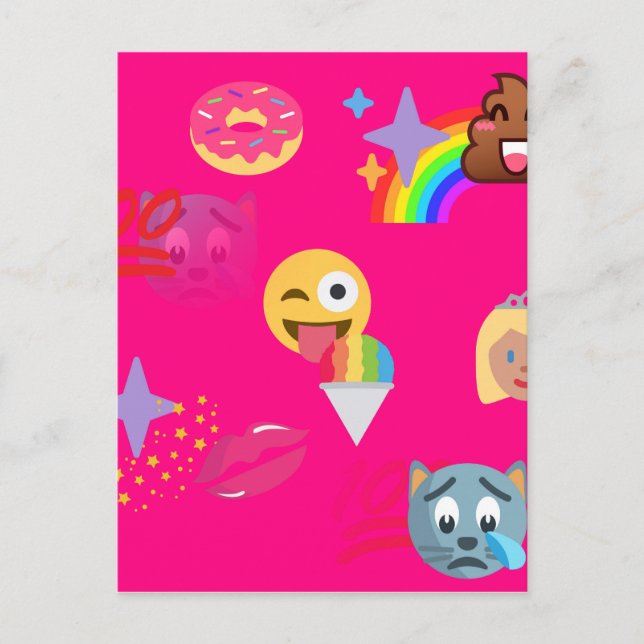 shock rosa emoji vykort (Framsida)