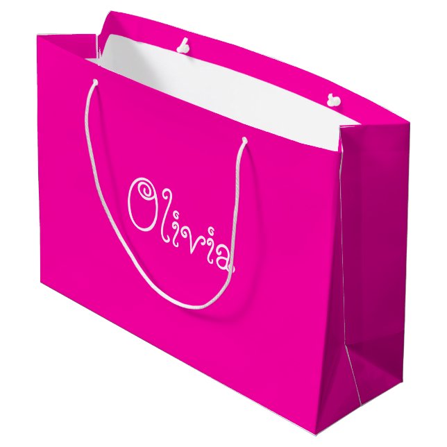 Shock rosa Färg Baby Shower Gift Bag (Baksidan Vinklad)