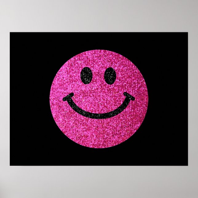 Shock rosa faux glitter ansikte poster (Framsidan)