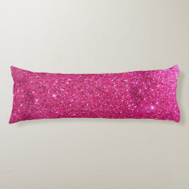 Shock rosa Faux Glitter Body Pillow Kroppskudde
