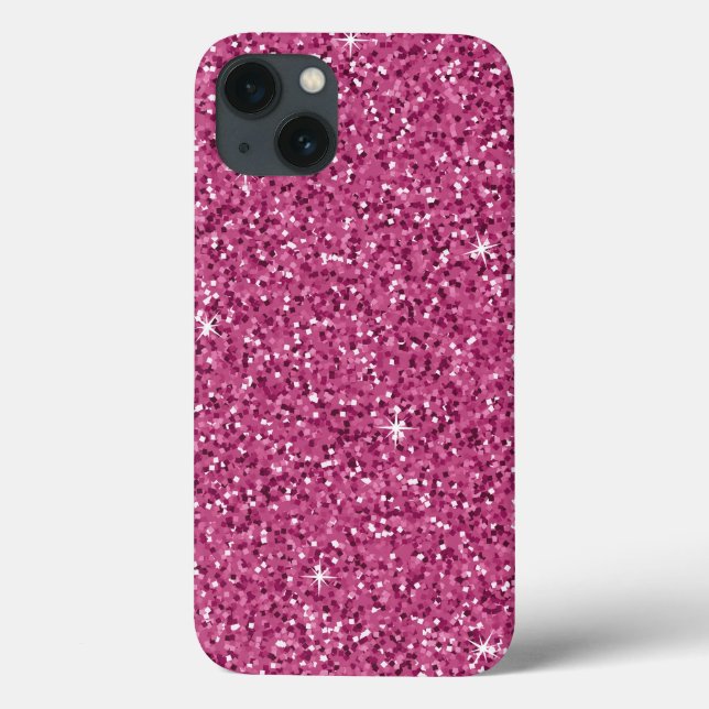Shock rosa Faux Glitter Modern Chic (Baksida)