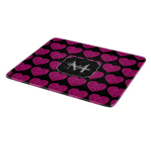 Shock rosa faux sparkles mönster Monogram