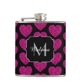 Shock rosa faux sparkles mönster Monogram Fickplunta