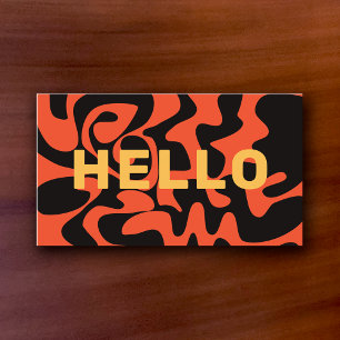 Shock rosa Fet Groovy Black Orange Visitkort