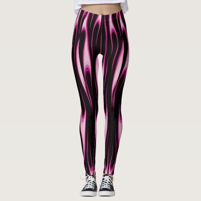 Shock rosa Flames Leggings (Framsida)