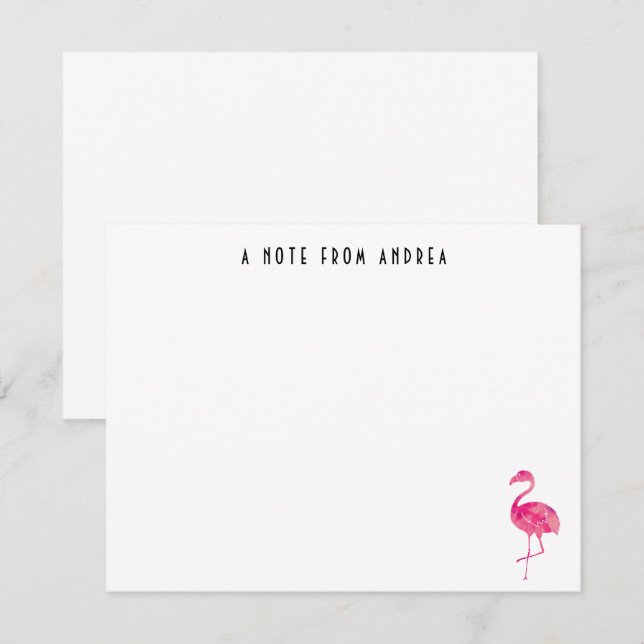 Shock rosa Flamingo Personlig Note-kort Inbjudningar (Fram/baksida)