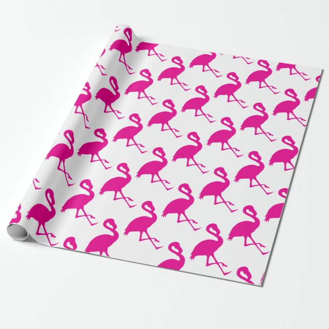 Shock rosa Flamingo Presentpapper (Utrullad)