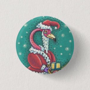 SHOCK ROSA FLAMINGO SANTA, KNAPPEN CHRISTMAS HELGD KNAPP