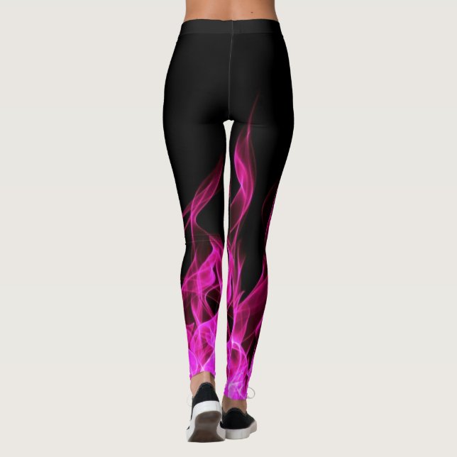 Shock rosa Flamrök Leggings (Baksida)
