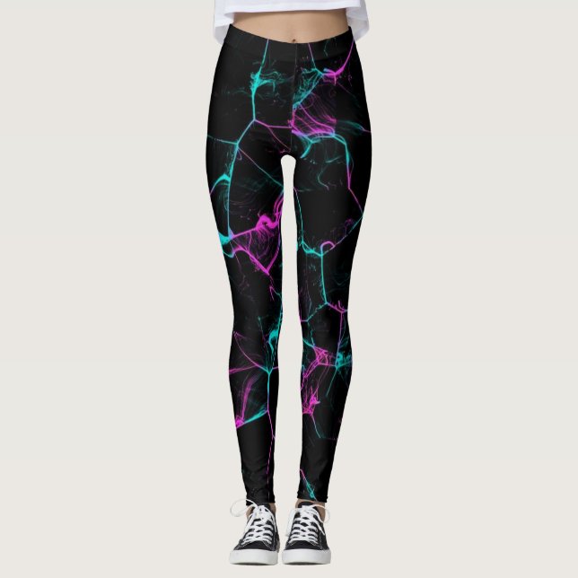 Shock rosa Flamrök Leggings (Framsida)