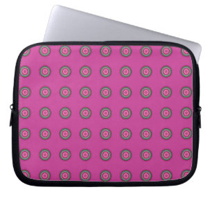 Shock rosa flerfärgat cirkulärt Mönster Laptop Sleeve