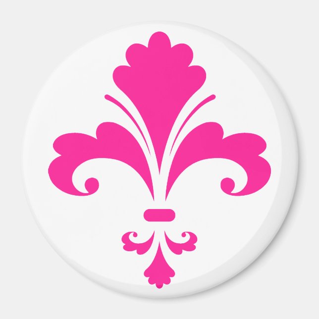 Shock rosa Fleur-de-lis Magnet (Framsidan)