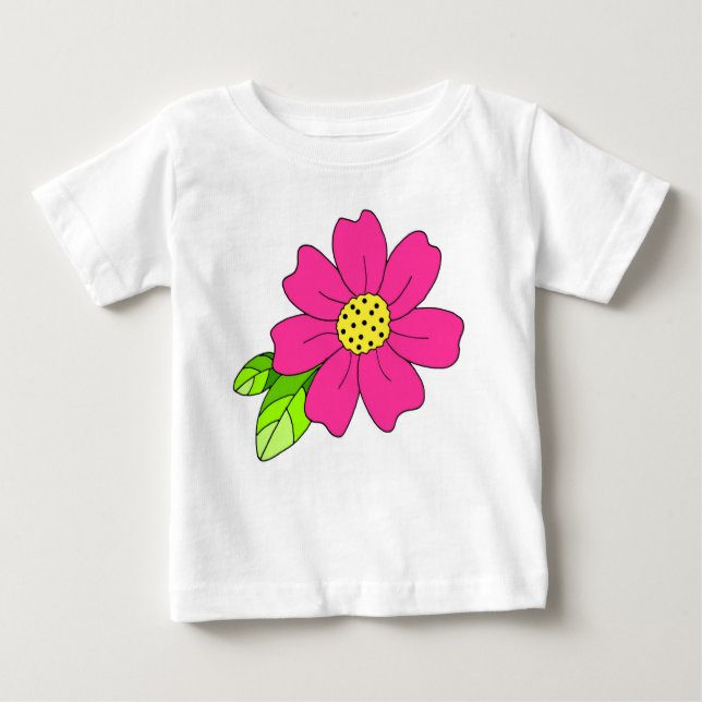 Shock rosa Flower T Shirt (Framsida)