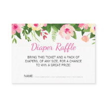 Shock rosa Flowers Baby Shower Diaper Raffle Bilje