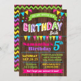 Shock rosa födelsedagsutslaget Party Inbjudningar