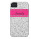 Shock rosa & fodral för iPhone 4 för silverglitter Case-Mate iPhone Skal (Baksidan)
