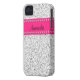 Shock rosa & fodral för iPhone 4 för silverglitter Case-Mate iPhone Skal (Baksidan Vänster)