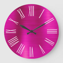 shock rosa Foil White Roman Numerals Stor Klocka