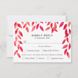 Shock rosa Foliage Bröllop OSA Kort