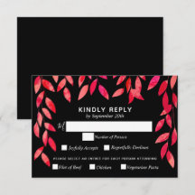 Shock rosa Foliage on Black Bröllop